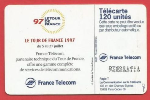 telecarte 120 tour de france 1997 D76001611765682119