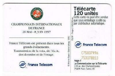 telecarte 120 roland garros 1997 C75007496753378813