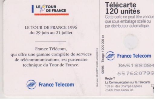 telecarte 120 tour de france B65188084657620799